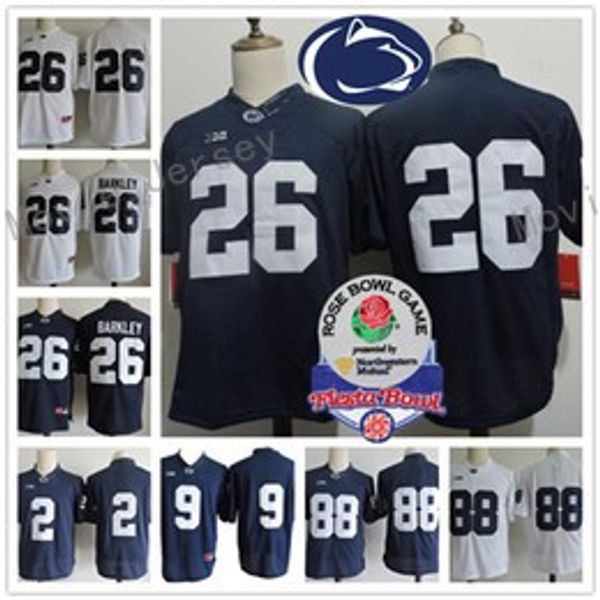 

2018 NCAA College Penn State Nittany Lions 26 Saquon Barkley 2 Marcus Allen 88 Mike Gesicki 9 No Name Navy Jerseys Stithced S-3XL