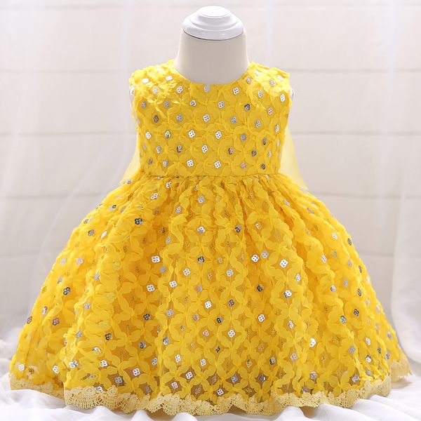 

new baby formula beaded embroidered princess dress with lace trim for children's wedding dress cotton lining price good workmanship, White