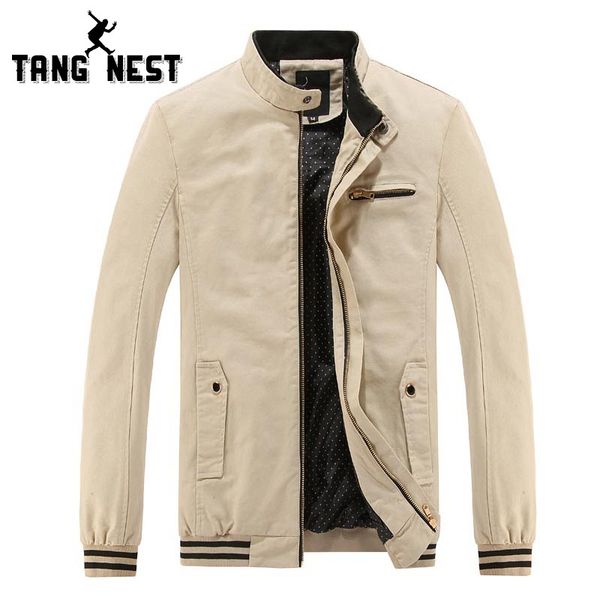 

tangnest 2018 men's new casual jacket multi-pocket mandarin collar men coat comfortable men coat 5 colors size 4xl mwj1560, Black;brown