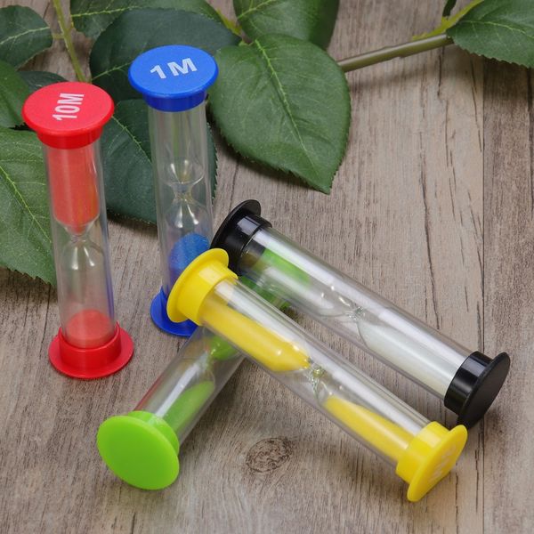 5 pcs 30 segundo / 1 minuto / 3 minutos / 5 minutos / 10 minutos Colorido Ampulheta Sandglass Areia Relógio Timers Sand Timer Novidade Decoração de Casa