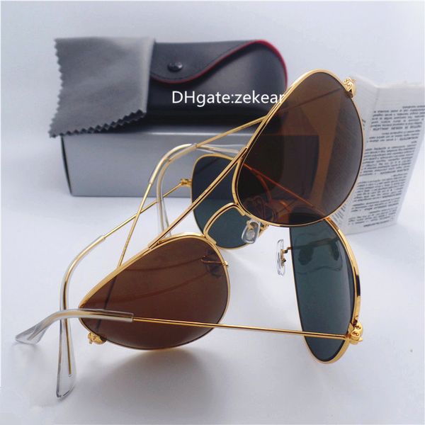 

High quality sunglasses brand designer fashion New sunglass Mens Womens sun glasses gold green lens For box And case Free Shipping, White;black