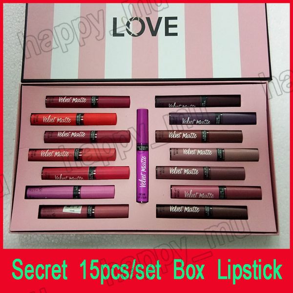 

Secret liquid lip tick et velvet matte ecret lipglo 15pc et box lip glo with gift paper bag