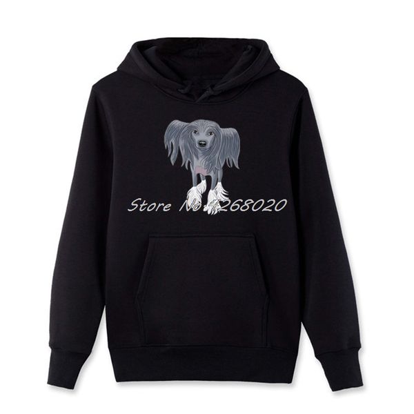 

funny crested dog printed hoodie men's casual coon sweatshirt male cool hip hop harajuku streetwear coat, Black