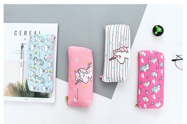 

Cute pencil ca e unicorn canva chool office upplie tationery kawaii unicorn pencil box ca e bag for kid children gift