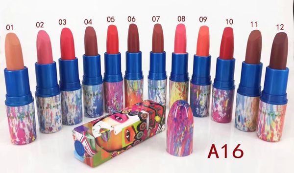 

2018 new original edition chrischang matte lipstick Lip Color rouge a levres Makeup 12 colors free shipping free shipping 24pcs/lot