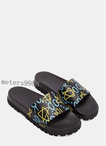 

мужская мода граффити звезда печати трек слайд сандалии с толстыми формованных р