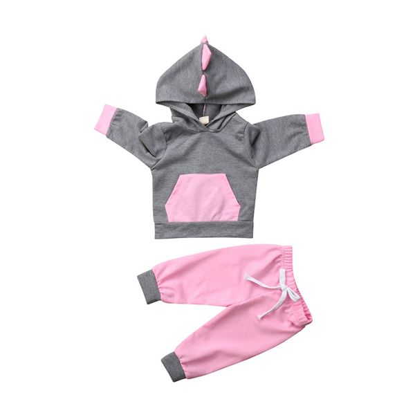 

2pcs newborn baby girl 3d dinosaur sweatshirt pants ledding outfits casual cotton clothes children clothing set, White