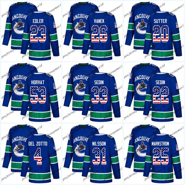 

Youth USA Flag Stitched Vancouver Canucks 33 Henrik Sedin 53 Bo Horvat 22 Daniel Sedin #26 Thomas Vanek #20 Brandon Sutter Hockey Jersey