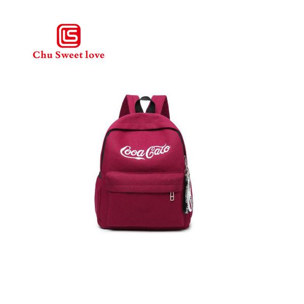 

2018 new canvas letters printing backpack junior high school student shoulder bag women daily backpack casual travel