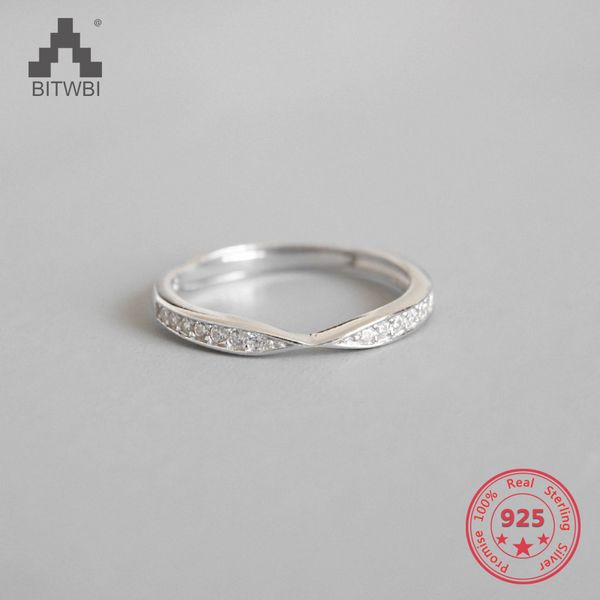 

real 925 sterling silver ring for girl elegant zircon adjustable rings women fine accessories jewelry gift, Golden;silver