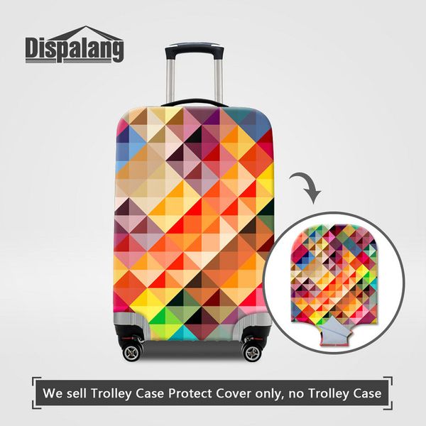 

personalized 3d geometric patterns elastic luggage protective cover for 18-32 inch children fashion trolley suitcase waterproof dust covers, Black