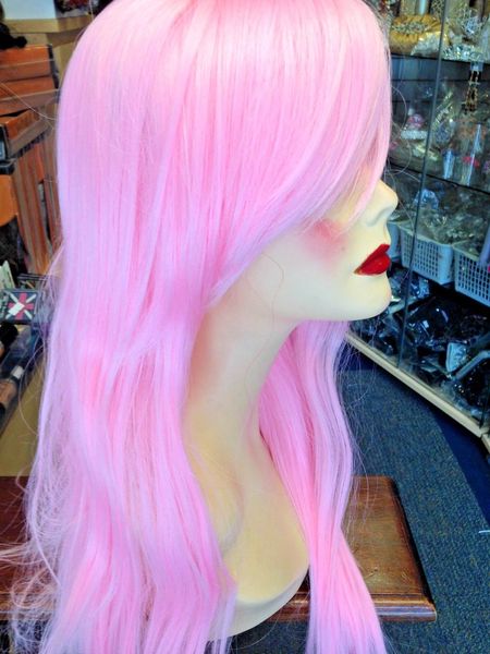 

wigs women's cos synthetic light pink long wavy hair wigs, Black;brown