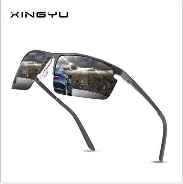 

men's aluminum magnesium alloy sunglasses, aluminum magnesium sunglasses, classic box, men's polarized sunglasses, White;black