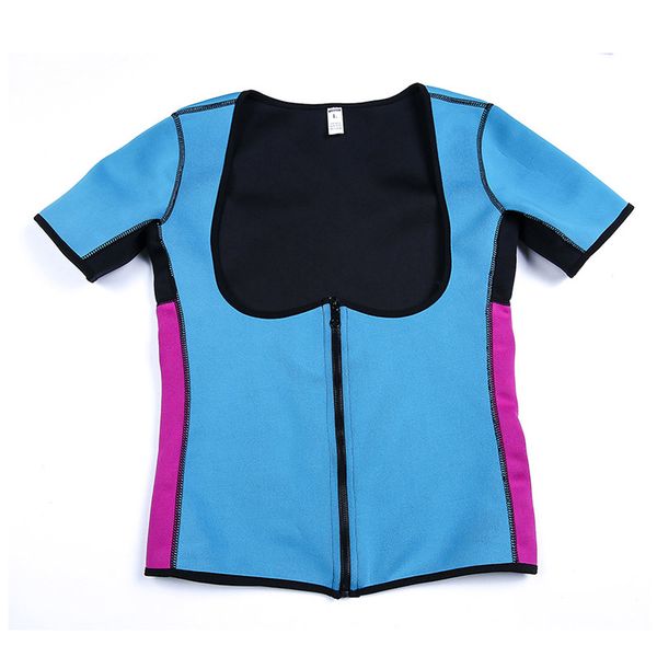 

sweat vest arm shaper body shaping women polyester zipper stomach slimming sheath waist trainer gaine amincissante ventre, Black;white