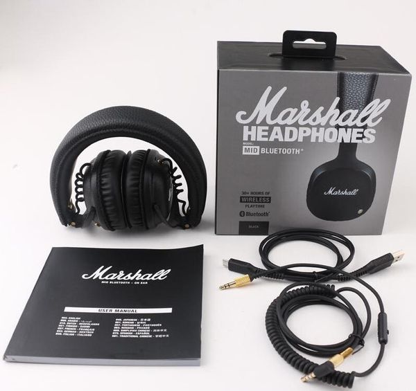 

with deep shipping bluetooth headphones 2018 mic wireless bass dj hi-fi headphones professional marshall headset mid headsets dhl marsh jodx, Brown;gray
