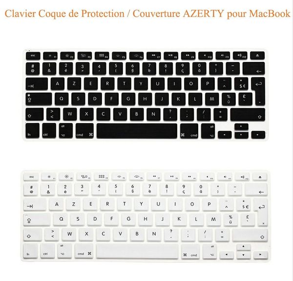 UK/EU Clavier AZERTY Silikon-Tastaturabdeckung für MacBook Pro Air Retina 13'' Zoll A1342 A1369 A1466 A1278 A1425 A1502 Tastaturfolie