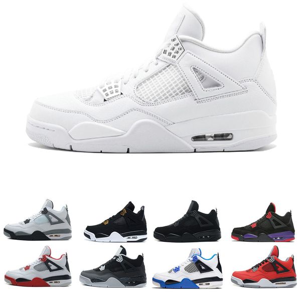 

new designer man basketball shoes sneakers for men 4s travis white cement 23 bred fire red pure white athletic sports shoe discount trainer, White;red