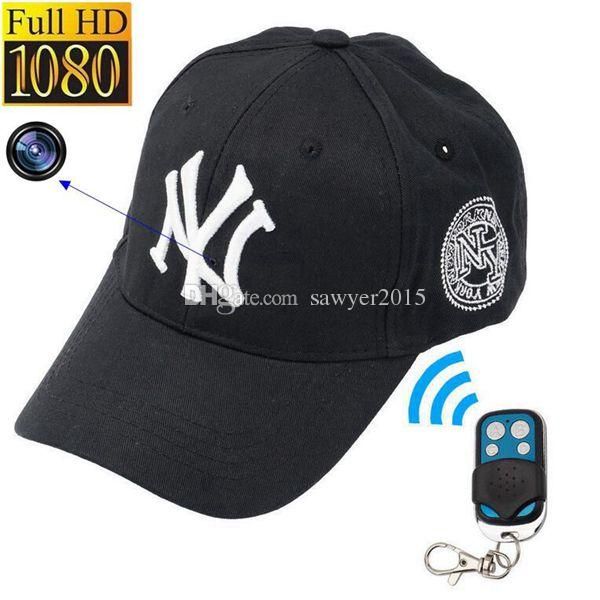 

Remote Control Baseball cap mini camera HD 1080P 8GB 16GB 32GB hats Pinhole Cameras Audio voice Video recorder cap mini DV DVR