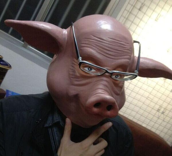 

selling eco-friendly latex size pig mask full head cute pig animal halloween mask for cosplay and costume sale ing