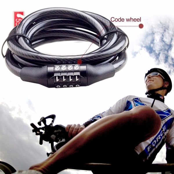 

multifunctional bicycle lock anti-theft security code combination lock strengthen steel universal mountain bike cable hot