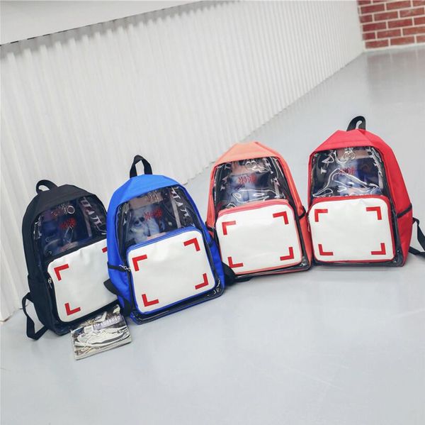 

women transparent clear plastic backpack teenage pvc girl youth school shoulders bag ladies travel ourdoor bags 4styles ffa254