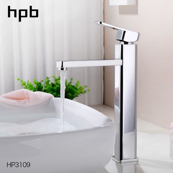 

hpb polished chrome bathroom sink faucet single lever face basin faucet for bathroom and cold water mixer hp3109