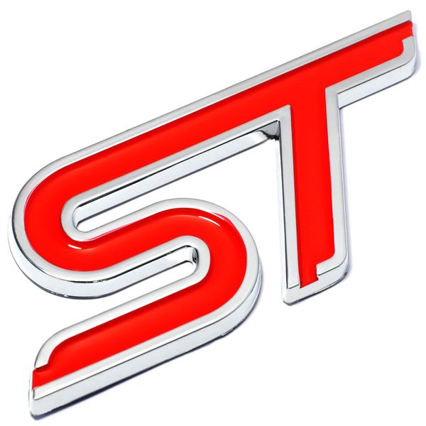 ABS-Kunststoff-Emblem, ST-Aufkleber, 3D-ST-Logo-Aufkleber, Sport-Stil, für Ford Focus, Fiesta, Ecosport, Kuga, Mondeo, Everest, Zubehör