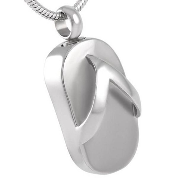 

fashion slipper cremation urn necklace pendant keepsake memorial ashes with funnel, Silver
