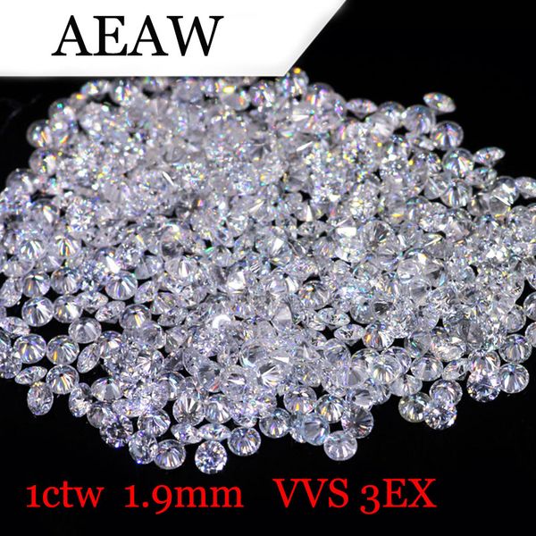 

aeaw 1.9mm total 1 ctw carat df color certified lab grown moissanite diamond loose bead test positive fine jewelry, Black