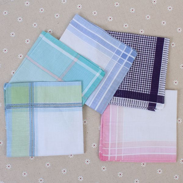 

50pcs multicolor plaid stripe men pocket squares business chest towel pocket hanky handkerchiefs hankies scarves accessories, Blue;white