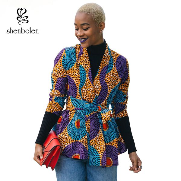 

2018 autumn african dress for women long sleeve jacket ankara print fall coat cardigan wite tie plus size lady clothes cardigan, Red