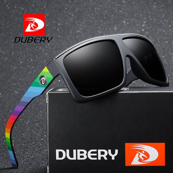 

dubery polarized sunglasses men driving male sun glasses retro square mirror shades vintage eyewear men shades uv400, White;black