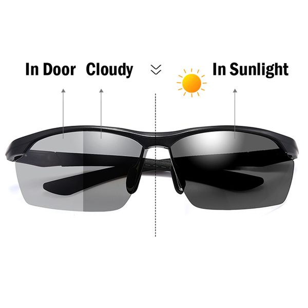 

2018 new pchromic polarized sunglasses men's fashion eyewear for drivers male safety driving goggle uv400 sun glasses, White;black