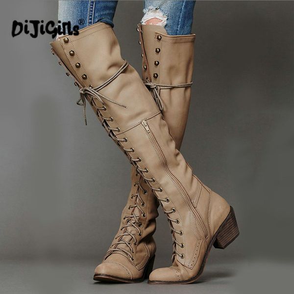

autumn and winter new long tube women boots keep warm thigh high boots sewing thread rivet high heel long zipper dropship, Black