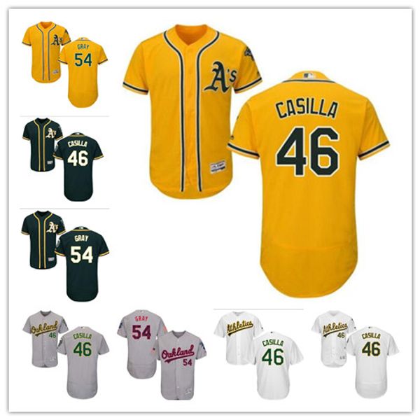 

custom men women youth majestic athletics jersey #46 santiago casilla 54 sonny gray home green baseball jerseys wholesale, Blue;black