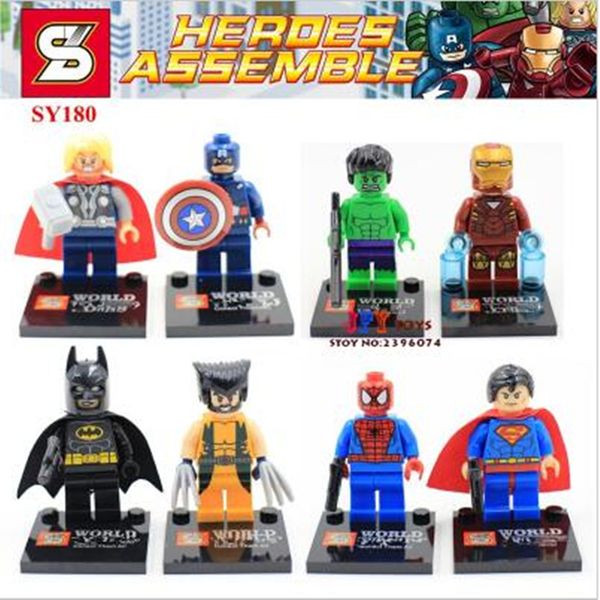 SUPEREROI Lego Dc Marvel Avengers HULK SPIDERMAN SUPERMAN BATMAN HULK THOR Regalo