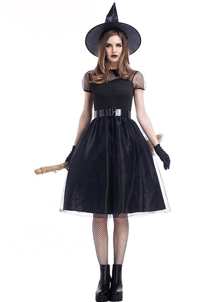 

plus size halloween dress black witch costumes women night ghost game dresses carnival party cosplay costume, Black;red
