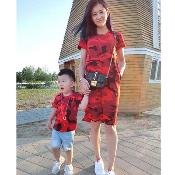 2018 Summer Dress Mother Father Son Matching Clothes Mother Son