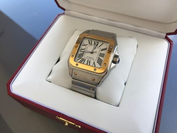 

Luxury aaa 100 xl 42mm auto men 18kt yellow gold teel automatic watch w200728g men 039 watch original box paper
