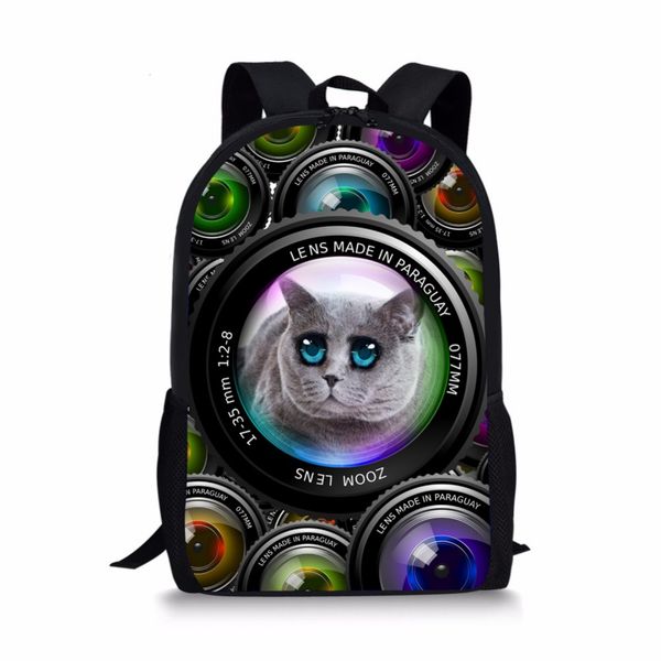 

3d school bags for teenage girls boys funny pet cat dog printing student book bag primary children backpacks infantil