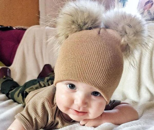 

children hat toddler kids baby warm winter wool hat knit beanie fur pom pom hat baby boys girls cap 1-3y ga439, Yellow