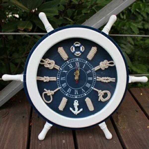 

fashion personality solid wood wall clock a sailor knot wall clock mute