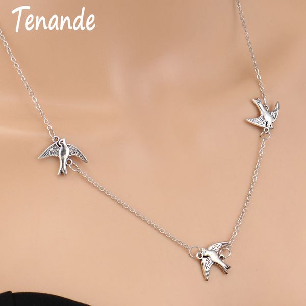 

new fashion clavicle chain silver color animal birds choker necklaces & pendants for women jewelry accessories bijuter