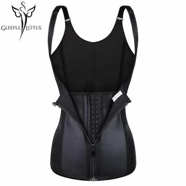 

latex waist cincher corset and bustier black underbust zip 3 hooks waist control modeling strap push up slim body shaper belt, Black;white