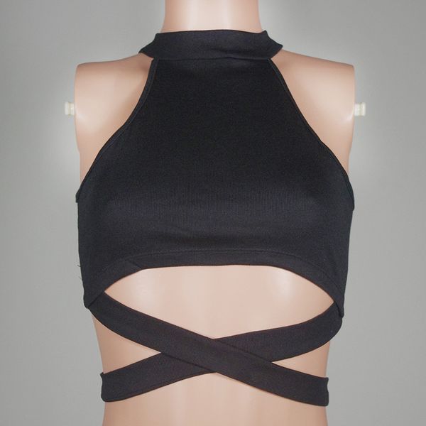 

women crop solid color tank bustier bra vest chest crop sleeveless bralette, White