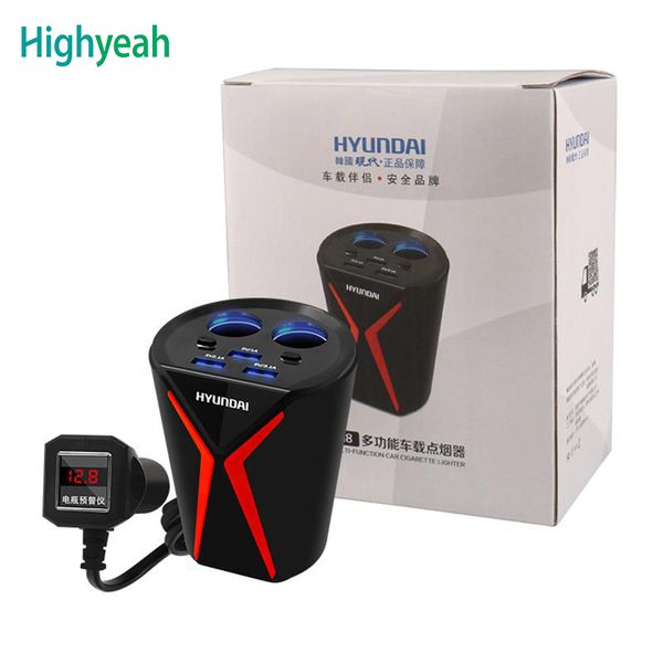 

2017 multifuction car charger power adapter socket splitter 8-30v 3.1a 3 usb holes for phone table dvr car cigarette lighter