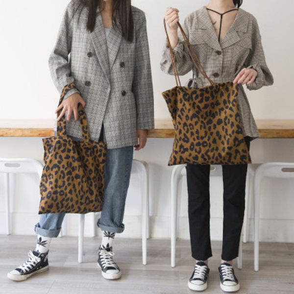 

women bag woman handbags leopard casual tote shopping bag vintage shoulder bags woman handbags corduroy fashion casual