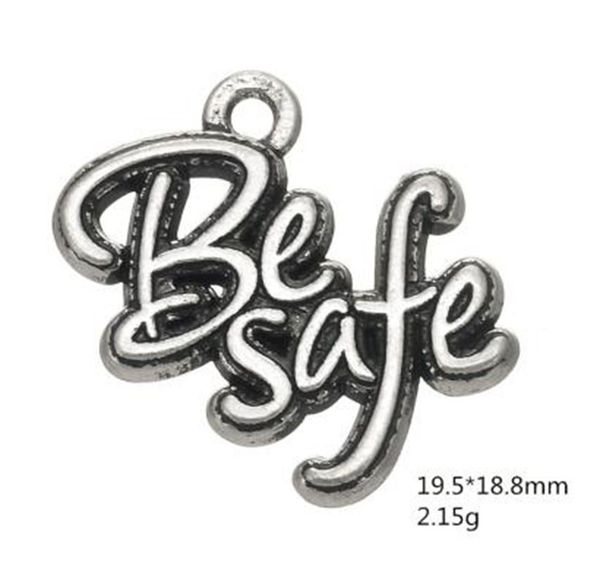 

single-side word be safe diy charm jewelry, Bronze;silver
