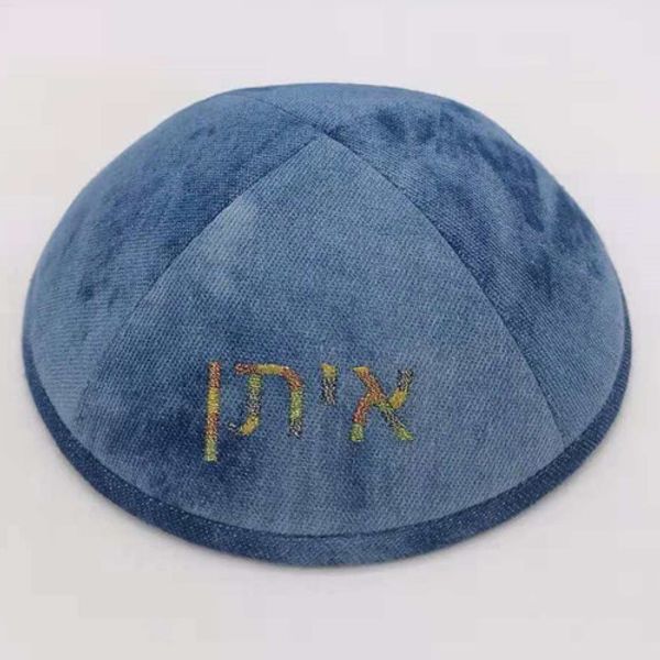

киппот киппа yarmulke деним 19 см вышивка и отпечаток для кипа еврейская шапка kullies шапочки еврейская шляпа череп cap, Red