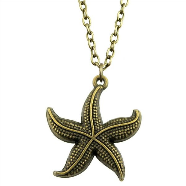 

wysiwyg 5 шт. металлические цепи ожерелья подвески кулон ожерелье женщины морская звезда 24 мм n2-a10003, Silver